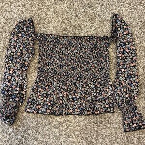 Talulah Floral Smocked Long-Sleeve Top